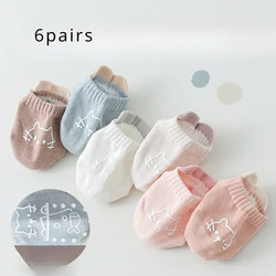 6pcs New Baby Cartoon Cute Print Fashion Baby Non-slip Spot Comfortable Cotton Breathable Floor Socks for Spring and Fall 2024