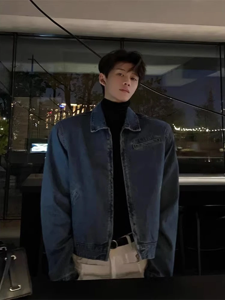 

Мужской джинсовый джинсовый джинт Blue ort Cleanfit, весенне-осенний модный элитный джинсовый джинт в американском стиле ретро, свободный крой, декор на молнии