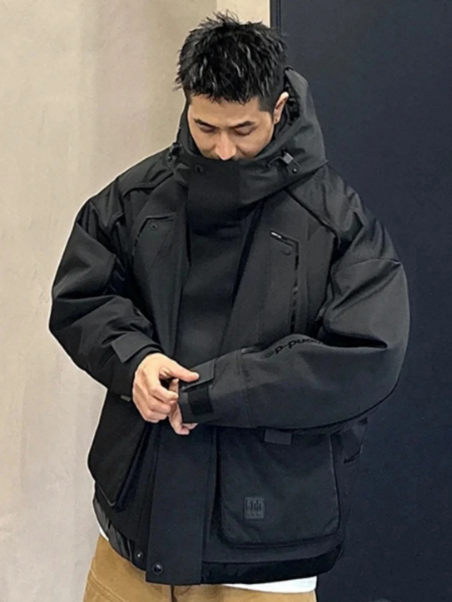 

High Quali Men's Casual Hooded Cotton Jaet Outdoor Winter Faionable American Workwear Versatile Leisure Outerwear