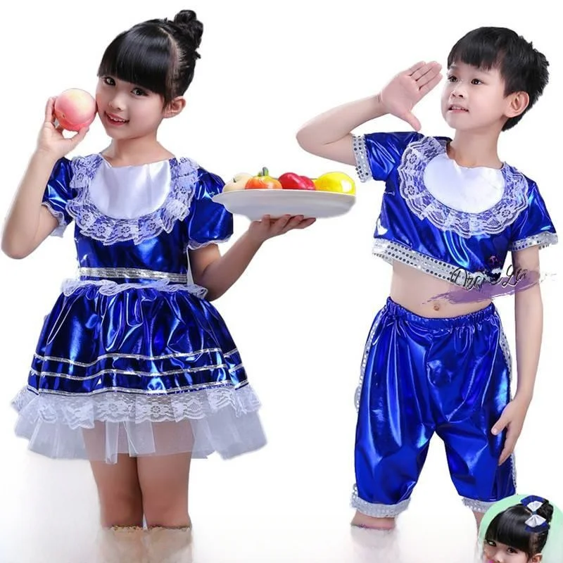 

Cloud Hong Children's Dance Performance Costume f past Eleven Boys Girls Skirt Summer Stage Outfit National Ethnic Clothing