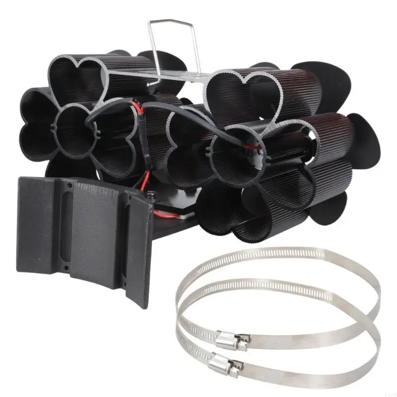 F19B Fireplace Fan,Heat Powered Stove Fan no Electricity Efficient Heat Distribution