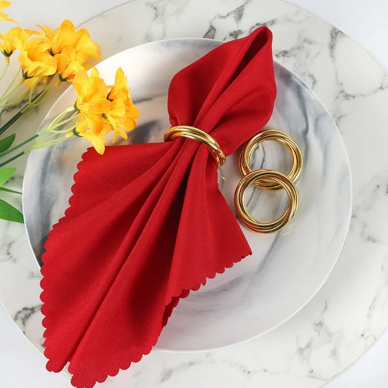 Napkin Ring New Creative Metal Electroplating Modern Simple Loop Napkin Buckle Hotel Restaurant Wedding Table Decoration