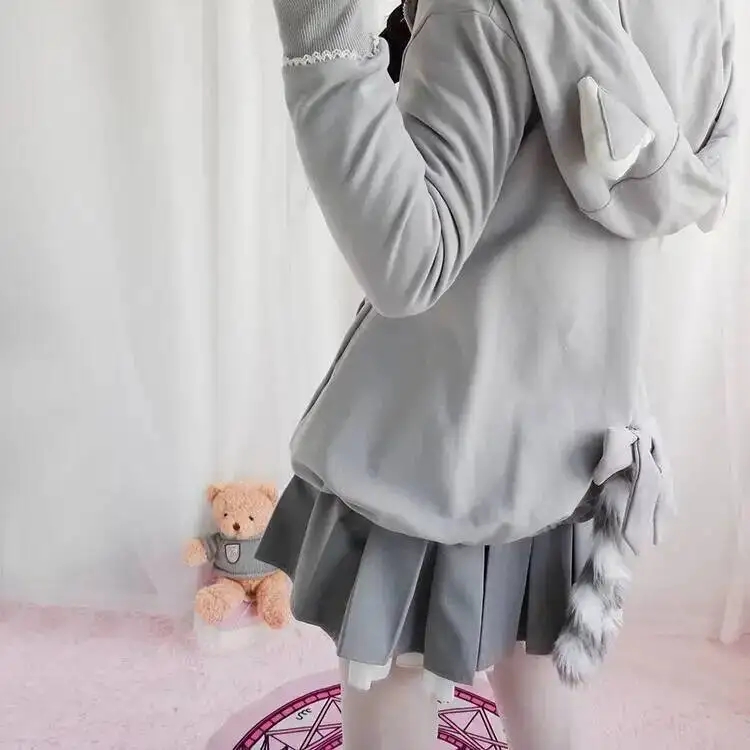 Süßes Lolita Frühlings- und Herbstfee weibliches Bärenkleid aus reiner Baumwolle + Hemd Rollenspiel zweiteiliges Cosplay Kawayi