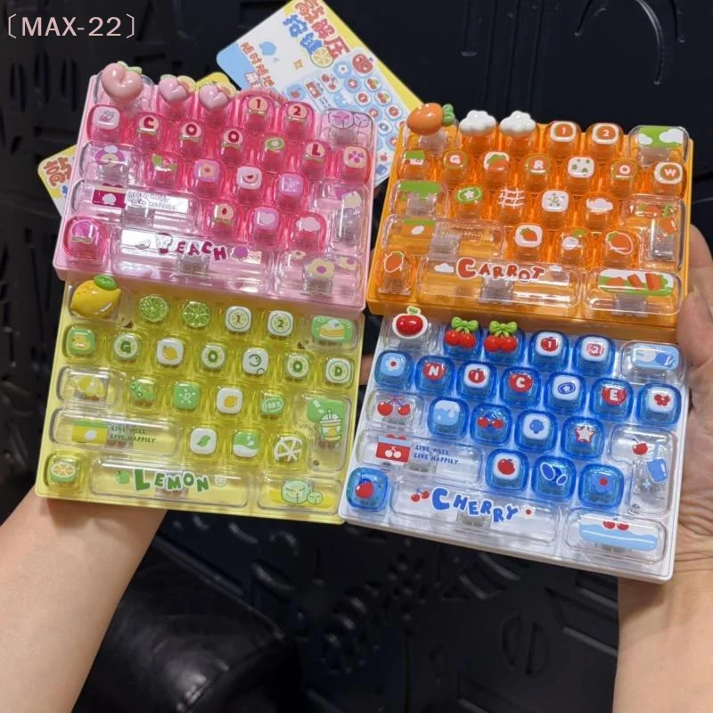 26 Grid Keyboard Clicker Keychain Cute Decompression Anti-Anxiety Push Button Toy Bag Hanging Ornament For Students Daily Use