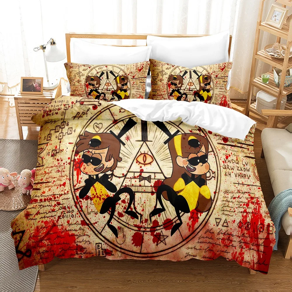 Gravity Falls 3D Printed Duvet Case Pillowcase Bill Cipher Bedding Set Twin Full Queen King Size for Bedroom Decor