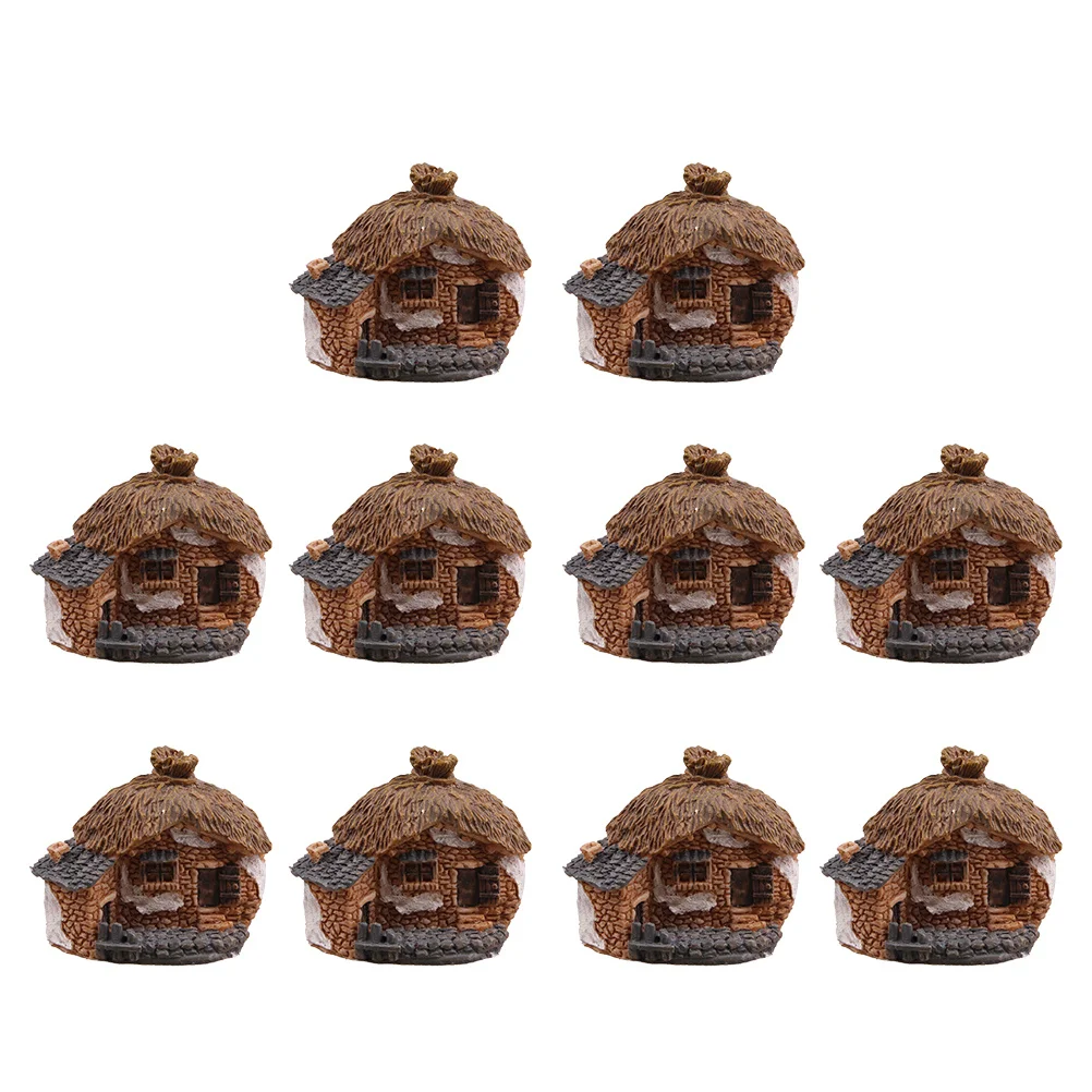 

10pcs Micro Landscape Mini Villa Ornament For Aquarium Decor Garden Sculpture Resin House Landscape Accessories