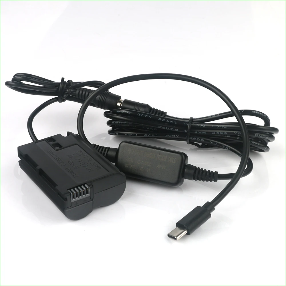 EP-5B USB tipo C para Nikon, adaptador de corriente de batería ficticia, acoplador CC para Nikon D7000, D7100, D7200, D7500, Z6 II, EN-EL15