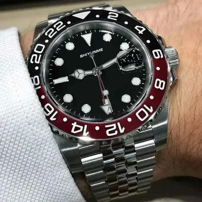 A333 Shop الغواصة الأخضر/الأسود السيراميك الصلب الحركة اليابانية ساعة ميكانيكية للرجال يخت 904L