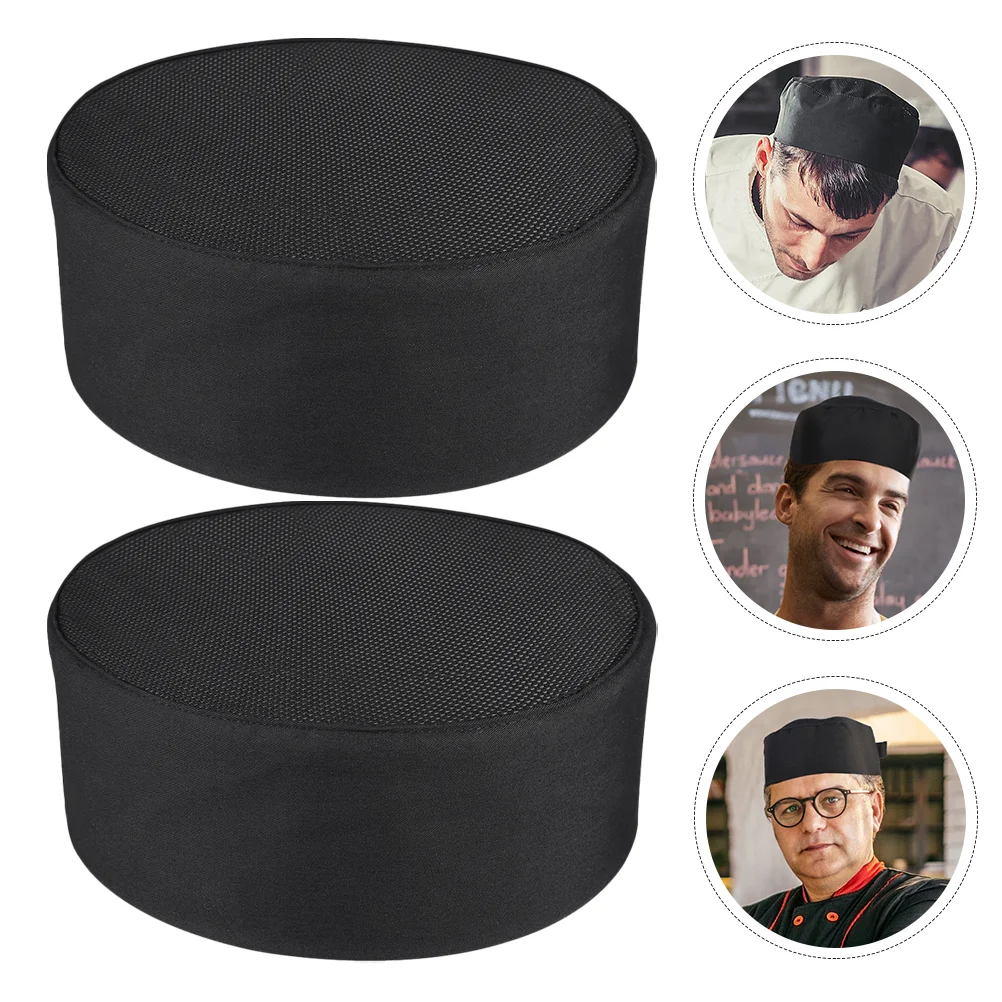 2 Pcs Chef Hat Breathable Protective Men Cap Caps Working Mesh Durable Hats Fluffy