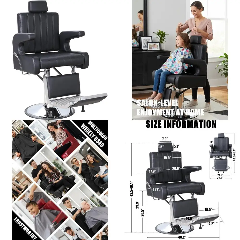 كرسي صالون احترافي لتصفيف الشعر مع مضخة هيدروليكية متينة لورشات الحلاقة ومنتجات التجميل #1