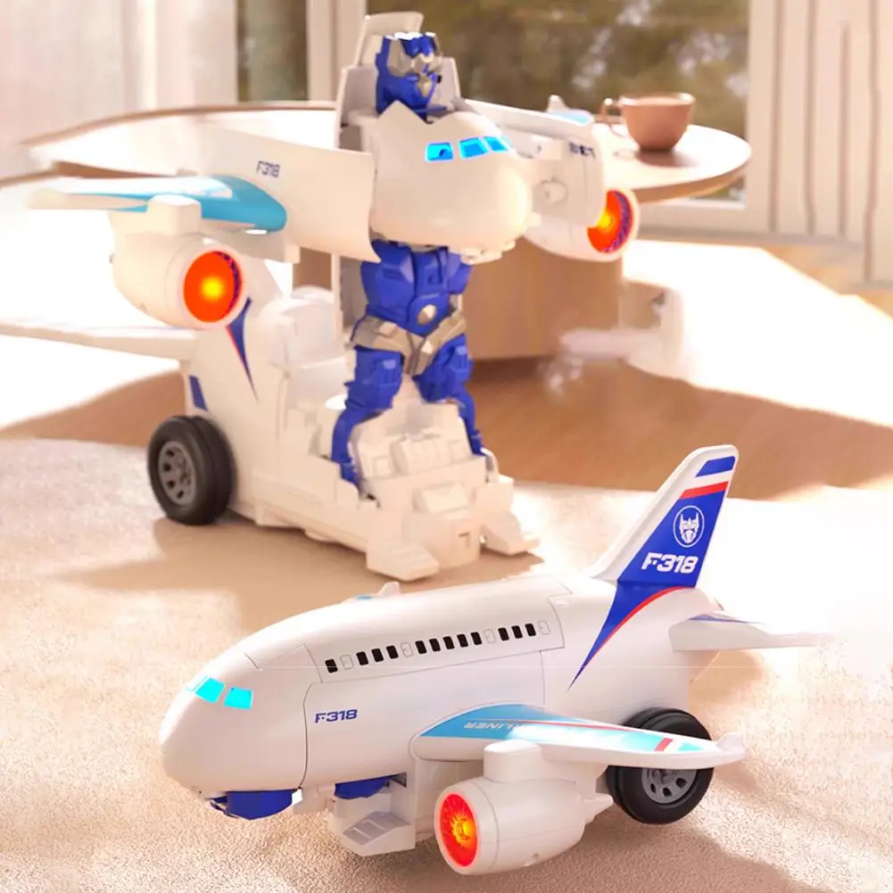 ألعاب روبوتية للطائرة المتحولة نماذج طائرة مع أضواء وأصوات هدايا عيد الميلاد ألعاب للأطفال الأولاد والبنات لعبة سيارة #6