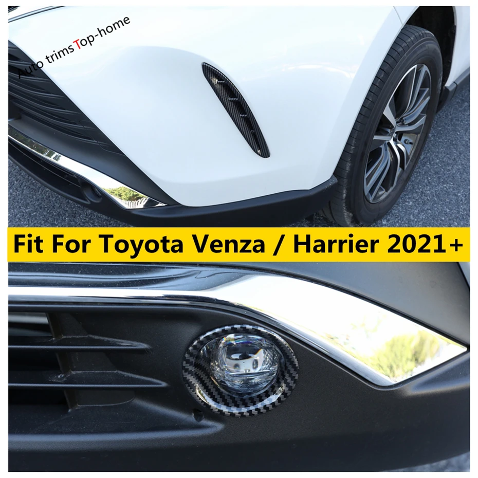 Fit For Toyota Venza / Harrier 2021 2022 2023 2024 Front Fog Light Lamp Ring Eyebrow Eyelid Cover Trim Chrome Accessories