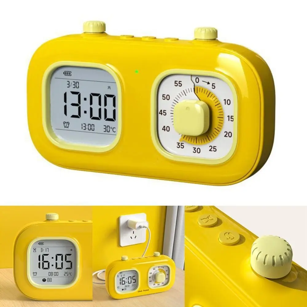 Easy Use Small Reminder Clock Mute ABS Desk Digital Clock Simple Temperature Display Countdown Timer Table