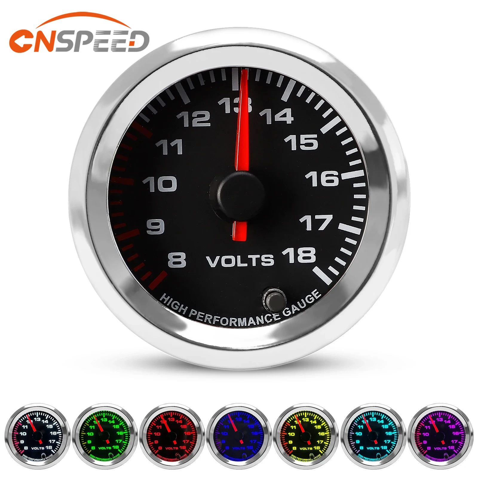 CNSPEED New 2'' 52mm Car Voltmeter 8-18 Volt Gauge ABS Metal Glass