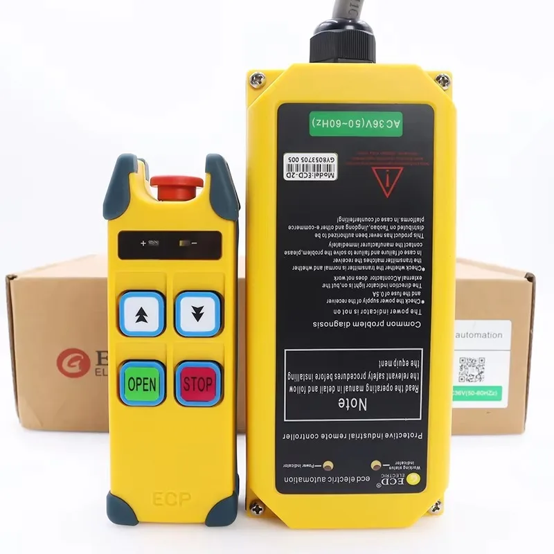 

ECD-2D 12-65V 65-440V 1T & 1R 2 Channel Industrial Radio Wireless Smart Remote Control Switch for Crane Electric Winches