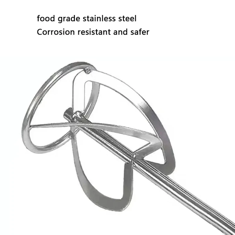 Stainless Steel Mixer Stir Bar Paint/concrete Mixer Paddle Axle Hexagon Drill/square Hammer Multiple Style Selection