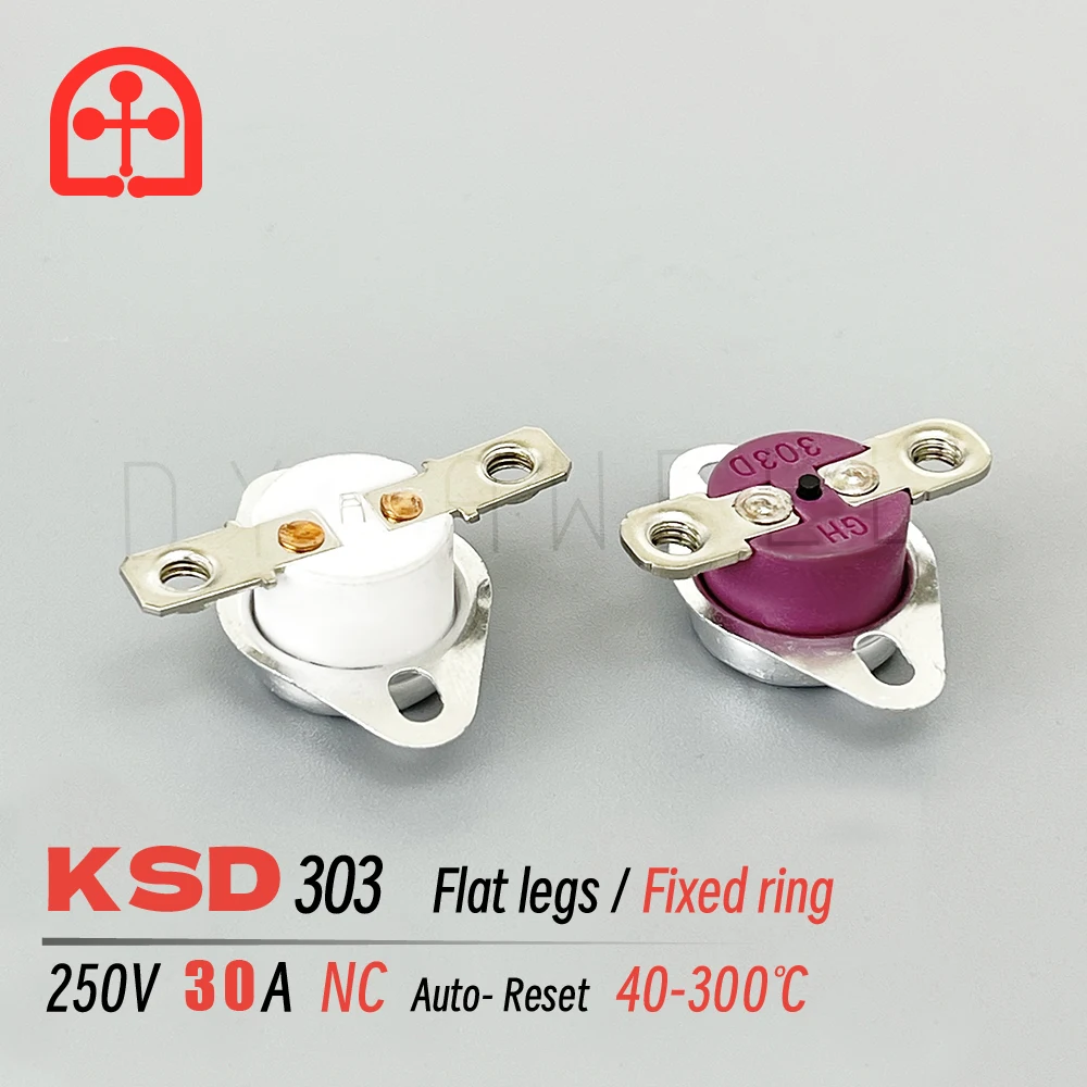 KSD303 301 30A 250V 40 95 100 150 300 Ceramic Temperature control switch Bimetal thermostat with M4 screw hole