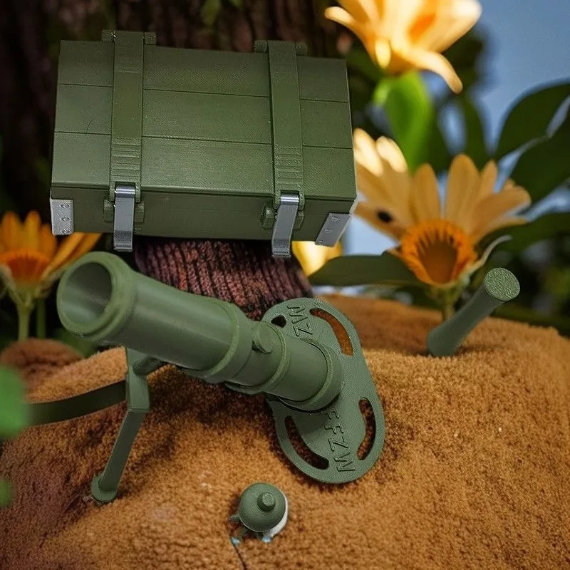 3D Printed Mini Mortar Toy – Firable Spring Desktop Cannon, PLA/PETG Soft Foam Bullets Desk Stress Relief Fidget for Boys view 5