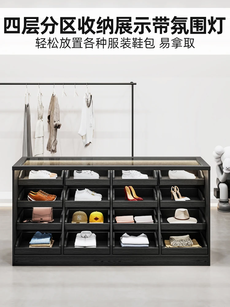 

Solid wood clothing store 4th floor Nakajima Taiwan women's clothing store Nakajima table flowing water cabinet display
