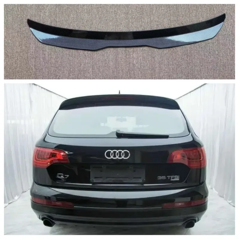 Rear Roof Lip Spoiler For Audi Q7 4L S-Line MX Rear Wing Extension ABS Plastic Gloss Black Car Tail Trunk Wing Universal Spoiler