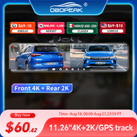 H8 Car Rearview Mirror UHD 4K DashCam DVR 2160P GPS Track WIFI APP Auto Video 2k Dash Recorder Night Vision Rear 1440P Dual Lens