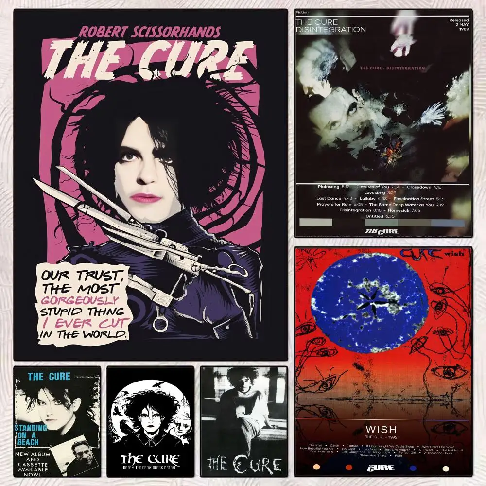 Famous Rock Band T-The Cure Poster Modern Minimalist Wall Art Prints Poster Home Decor Interior Bedroom Living Room