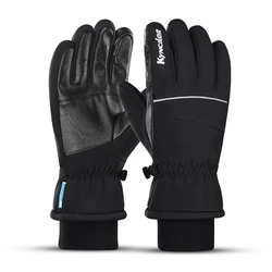 Winter Warm Mountain Snowboard Gloves Men Women Cold Snow Skiing Mittens Waterproof Snowmobile Handschoemen Black M L XL