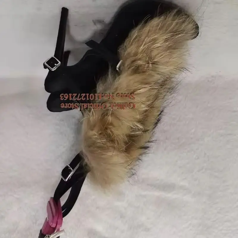 Multiple Belt Buckle Straps Furry Sandals Black Suede Cutouts Cover Heels Fur Decor Gladiator Heels Strappy Sandals