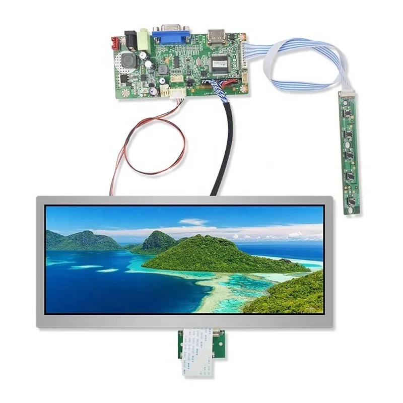 10.3 inch 1920X720 resolution 50 pins antiglare bar display LVDS  IPS LCD panel display module board screen frame