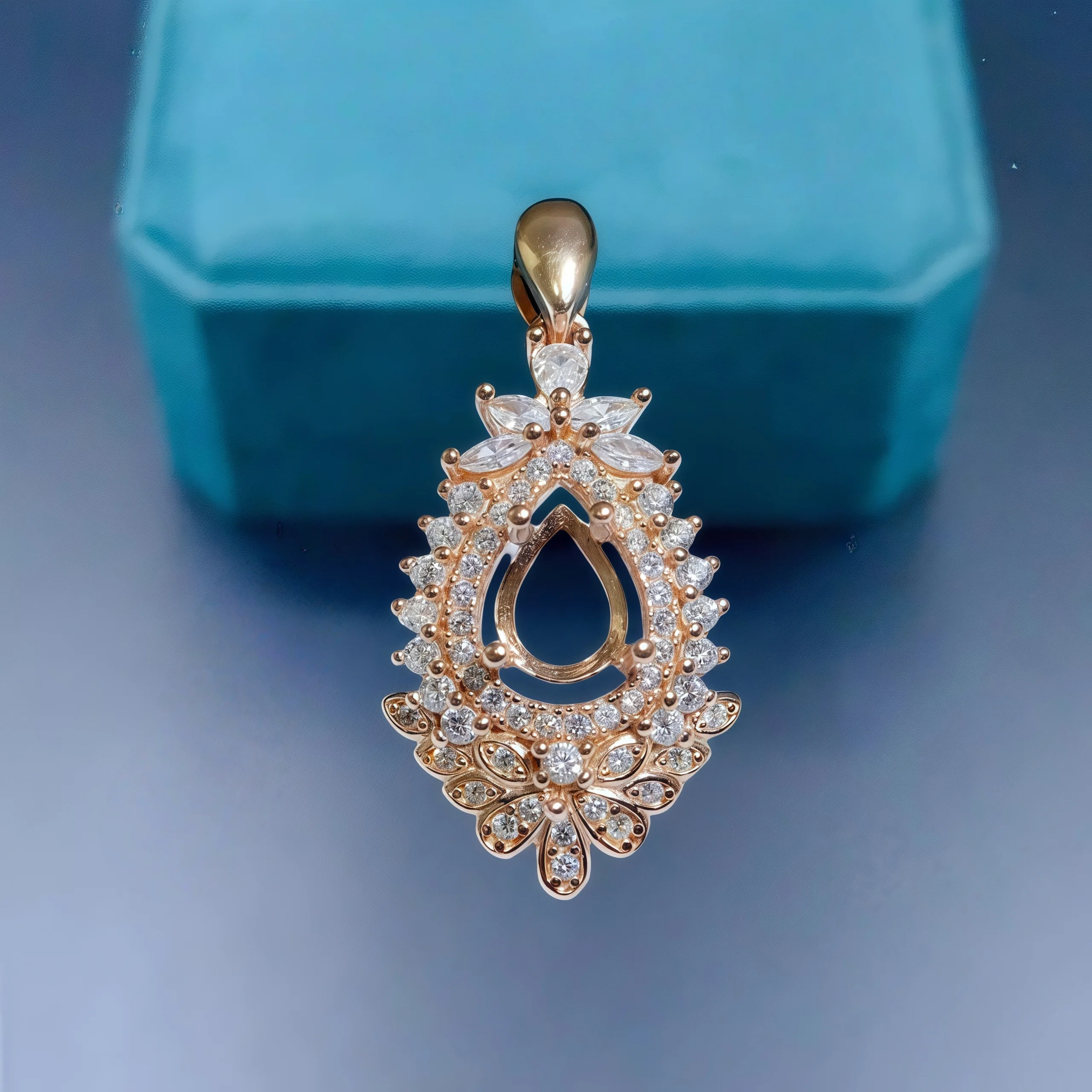 

L S925 Sterling Silver Empty Holder Pendant Settings 5*7mmWater Drop Stone Fine Charm DIY Jewelry Luxury Zircon Design for Woman