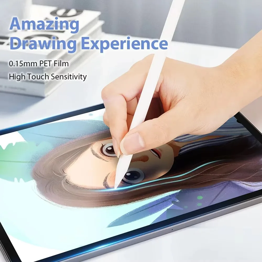 2 قطعة iPad ورقة يشعر فيلم ل 2024 iPad Air 11/13 M2 Pro 11/13 M4 حامي الشاشة ماتي PET اللوحة الكتابة لباد 10th Mini6