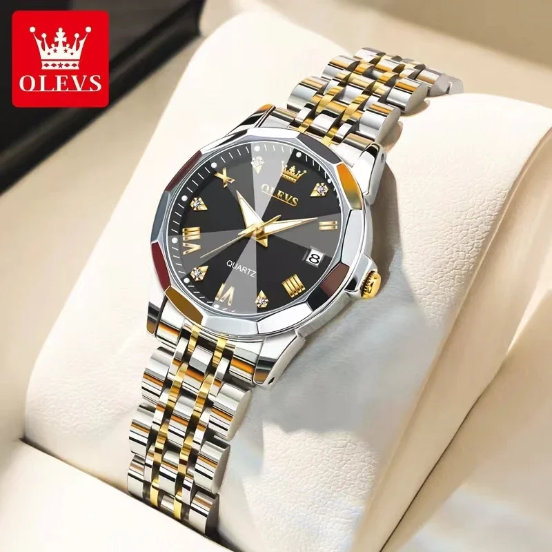 OLEVS Orologio Donna Quarzo In Acciaio Inox – Quadrante Blu Con Numeri Arabi, Luminoso, Impermeabile 30 M, Regalo Elegante - 5