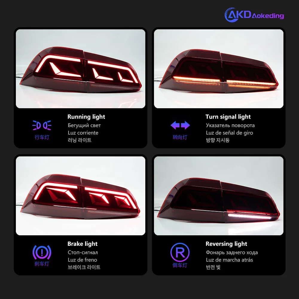 AKD Car Styling Taillights for VW Touareg 2011-2018 LED Taillights DRL Running Turn Signal Rear Reverse Brake Light Accessories