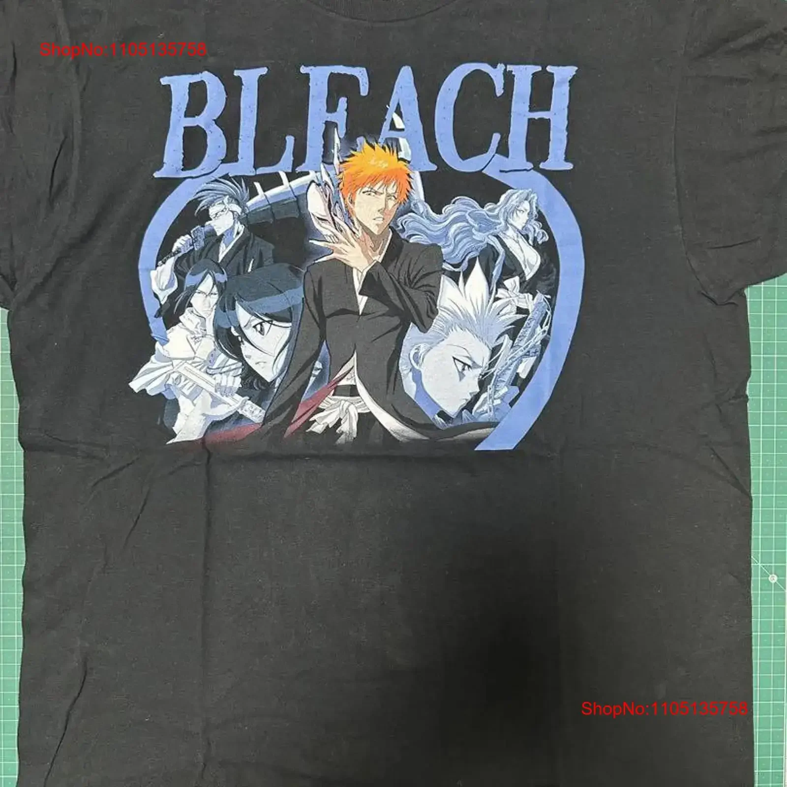 Bleach Anime T Shirt Ichigo Kurosaki Character L Size Official Manga vintage Washed Casual Unisex Versatile graphic