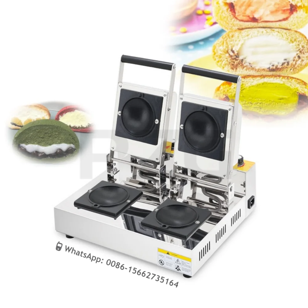 

Electric Double Pans Toasted Brioche Bun Burger Maker Machine Donut Ice Cream Bun Burger Press Making Machine