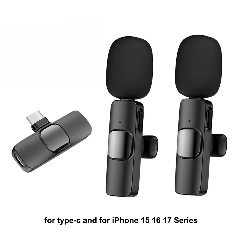 Wireless Lavalier Microphone For Type-C Smartphones Mini Mic For Vlogging TikTok Facebook Videos Microphones Audio Recording