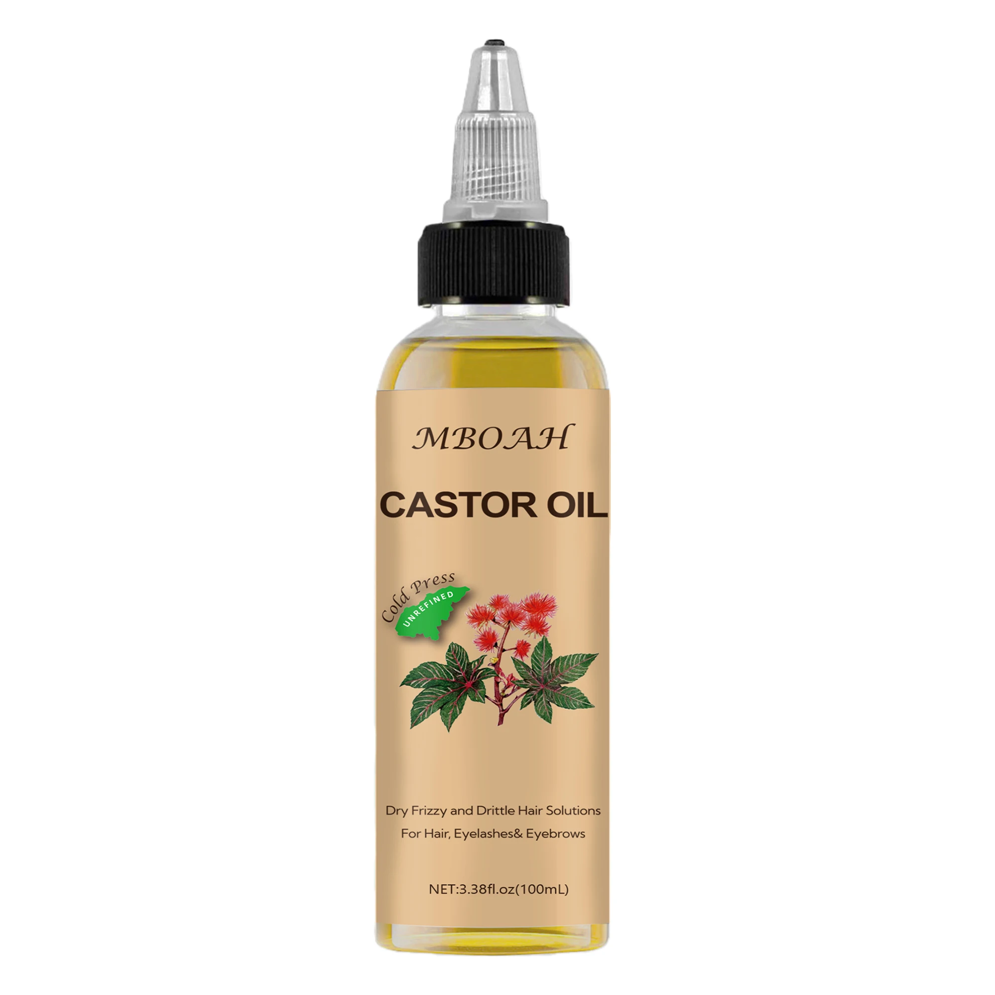 100ml Castor Oil - Cold Pressed Castor Oil - Unrefined, for Hair, Skin and Eyelash Care