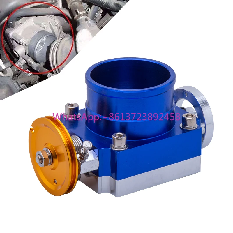 

Universal Blue High Flow 65/70/80/90mm Aluminum Throttle Body Performance Intake Manifold Modified Car Accessories