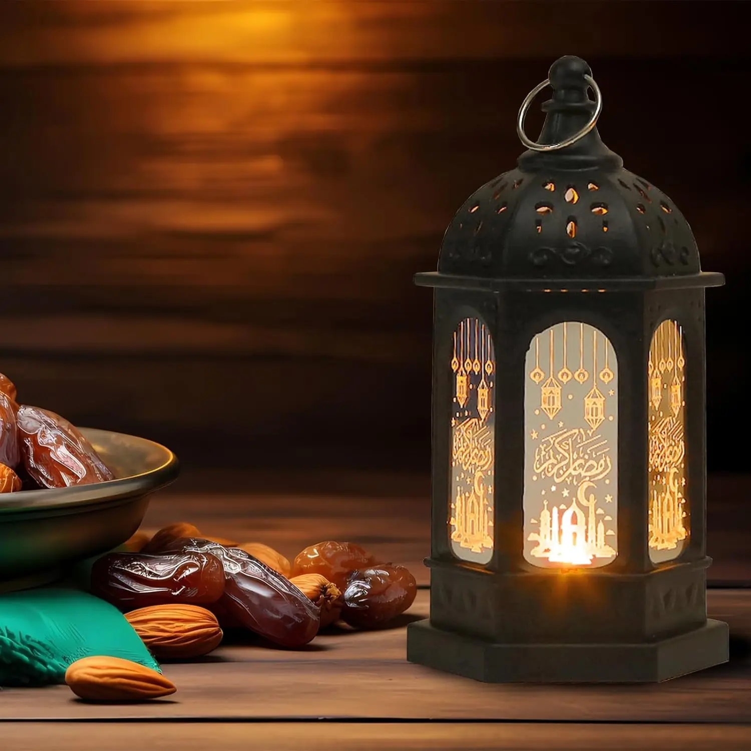 ديكورات فانوس رمضان، قلعة القمر، نمط الطاولة، زخرفة هدايا رمضان، مصباح عيد مبارك، ديكور نافذة الحائط في الهواء الطلق