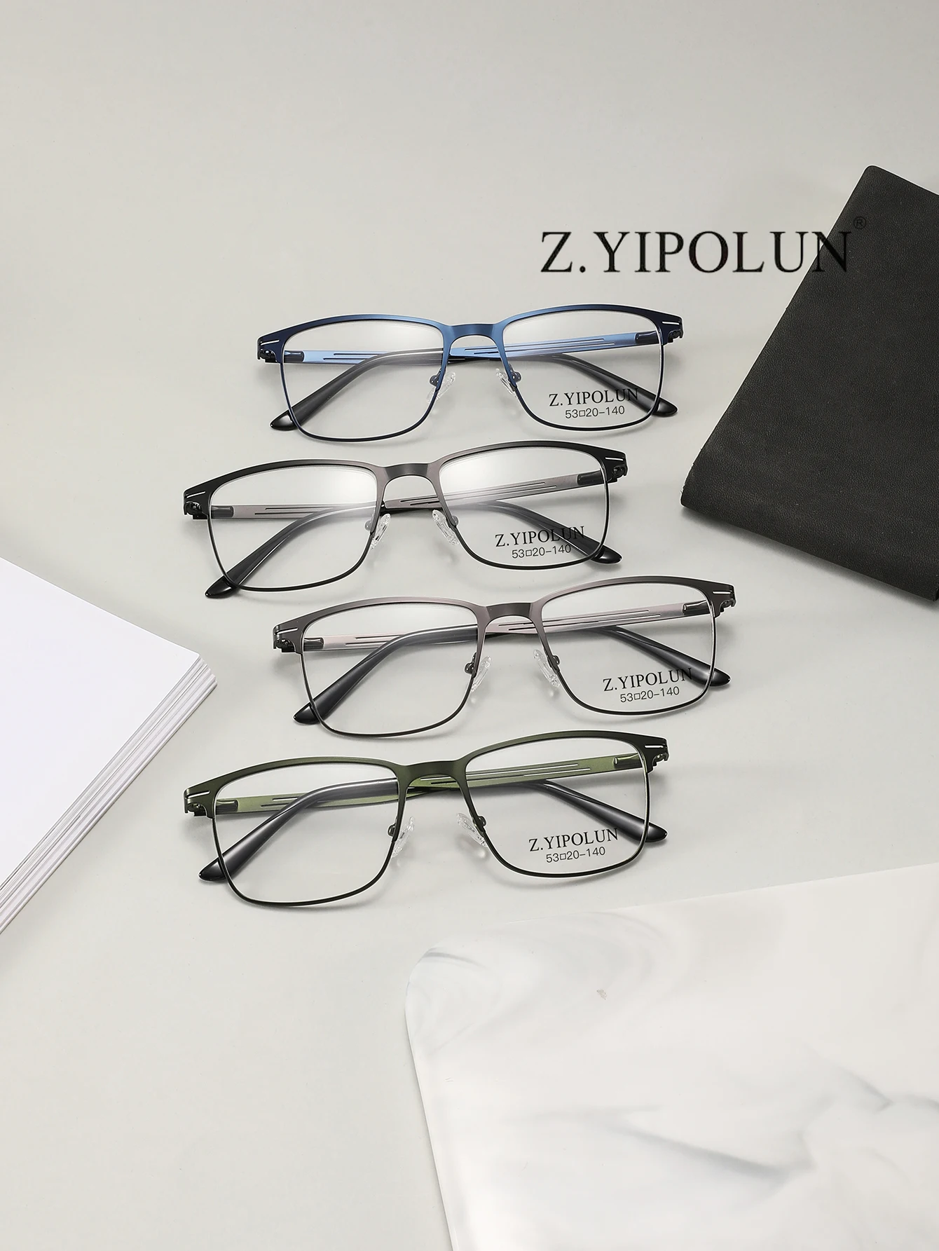 Optical Glasses,Flat Light Glasses, Stainless Steel Material with Spring Hinges, Neutral Style Flat Light Glasses