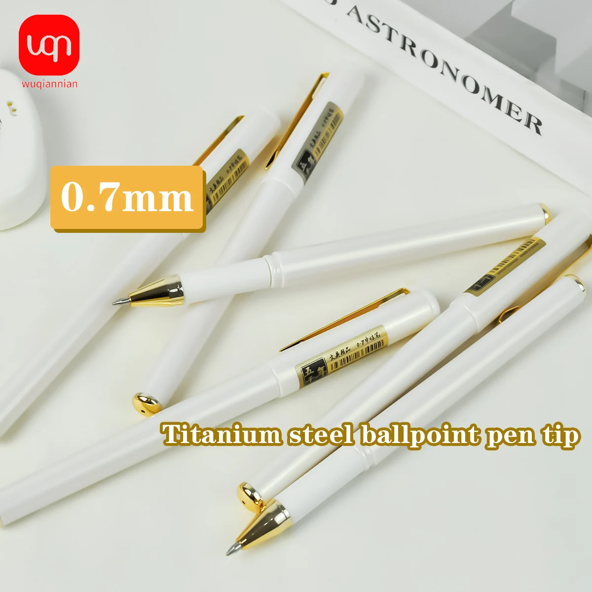 WQN-4/8/12 SZT. Wysokiej Jakości Długopis Żelowy z Końcówką 0.7mm, Złoty Tusz, Gładkie Pisanie, Długopis do Podpisów Biznesowych, Artykuły Szkolne i Biurowe