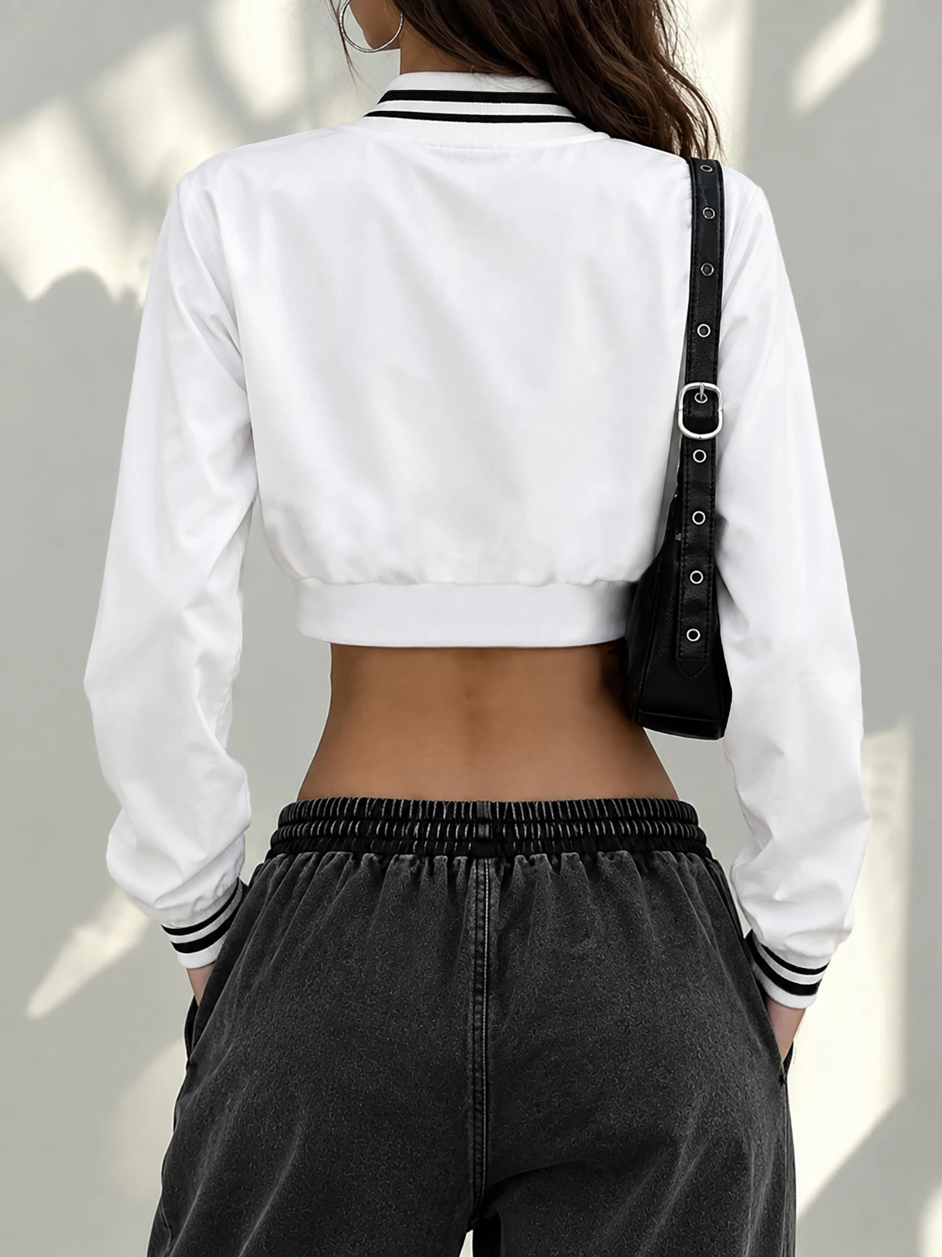 Women's Y2Kstyle zip up jacket for fall and winter a stylish and versatile jacket that's perfect for everyday wear or commuting