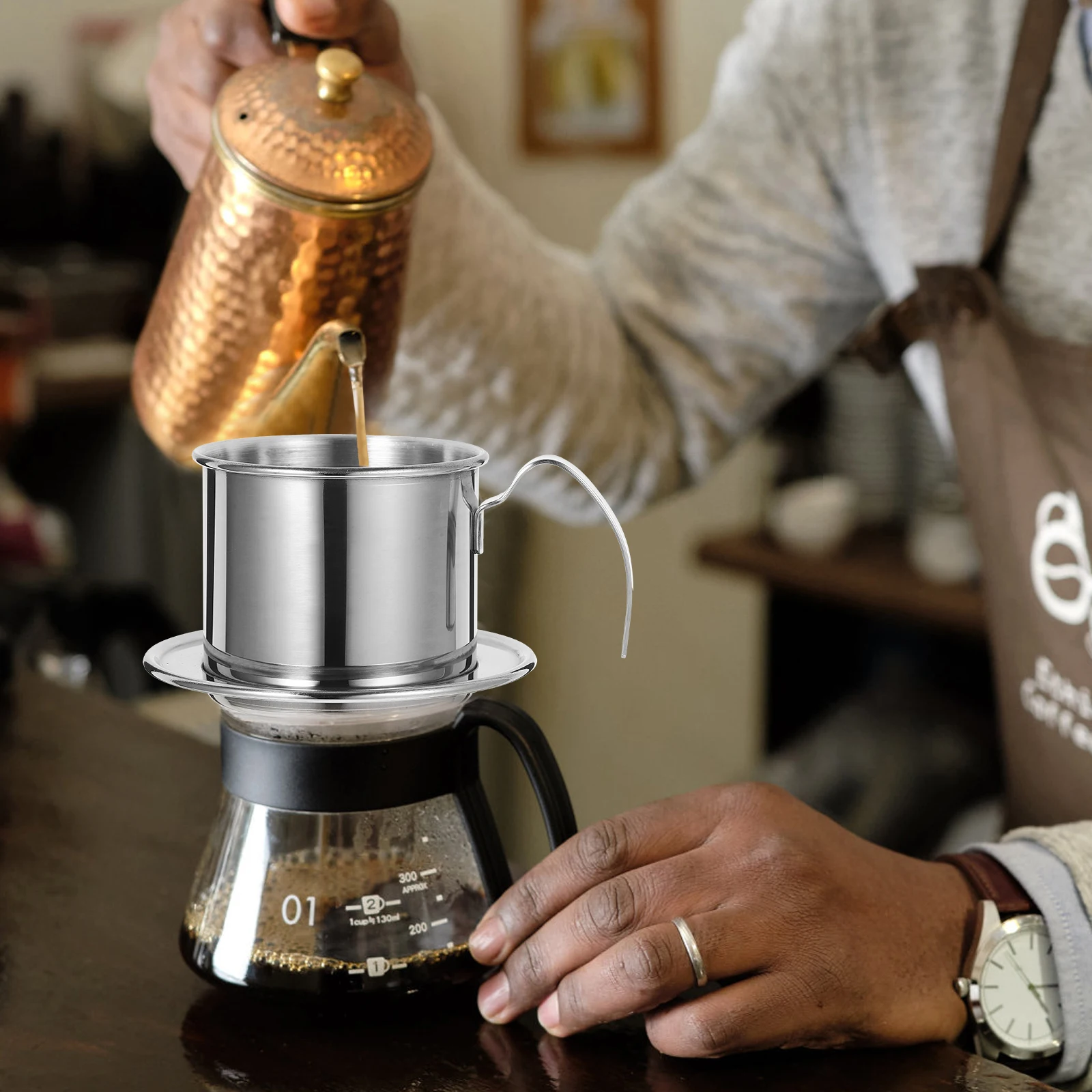

Drip Coffee Maker Stainless Steel Filter Tools Cup Dripper Metal Coffee Funnel Handmade Compact Easy Operation Home