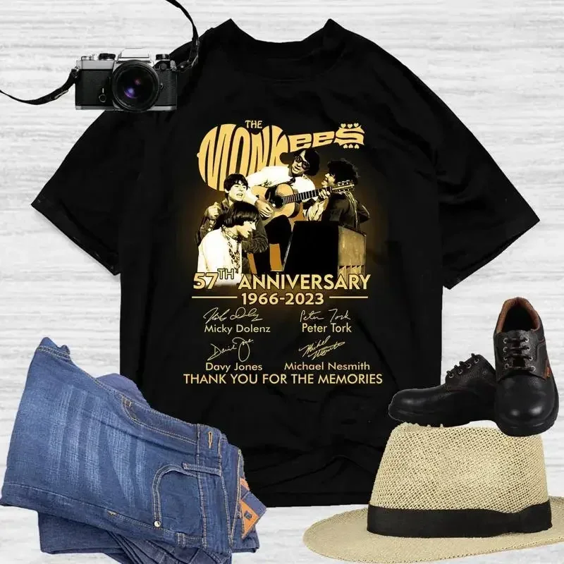 The Monkees 56th Anniversary 1966 2022 Signatures Black Size S 4XL T Shirt AC530