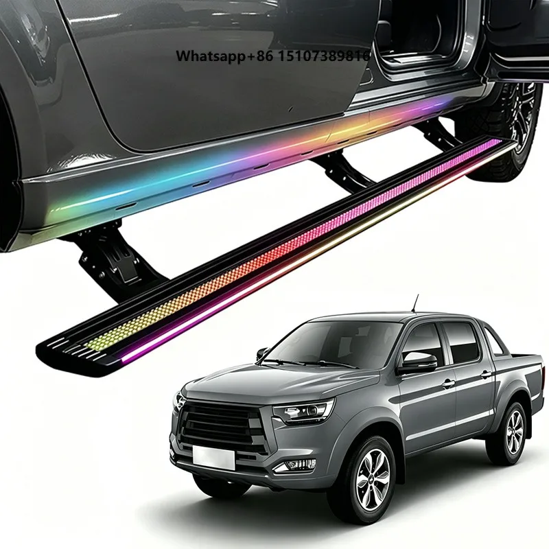 Automatic Electric Power Side Step Neon Led Dual Lights Running Board for JAC T8