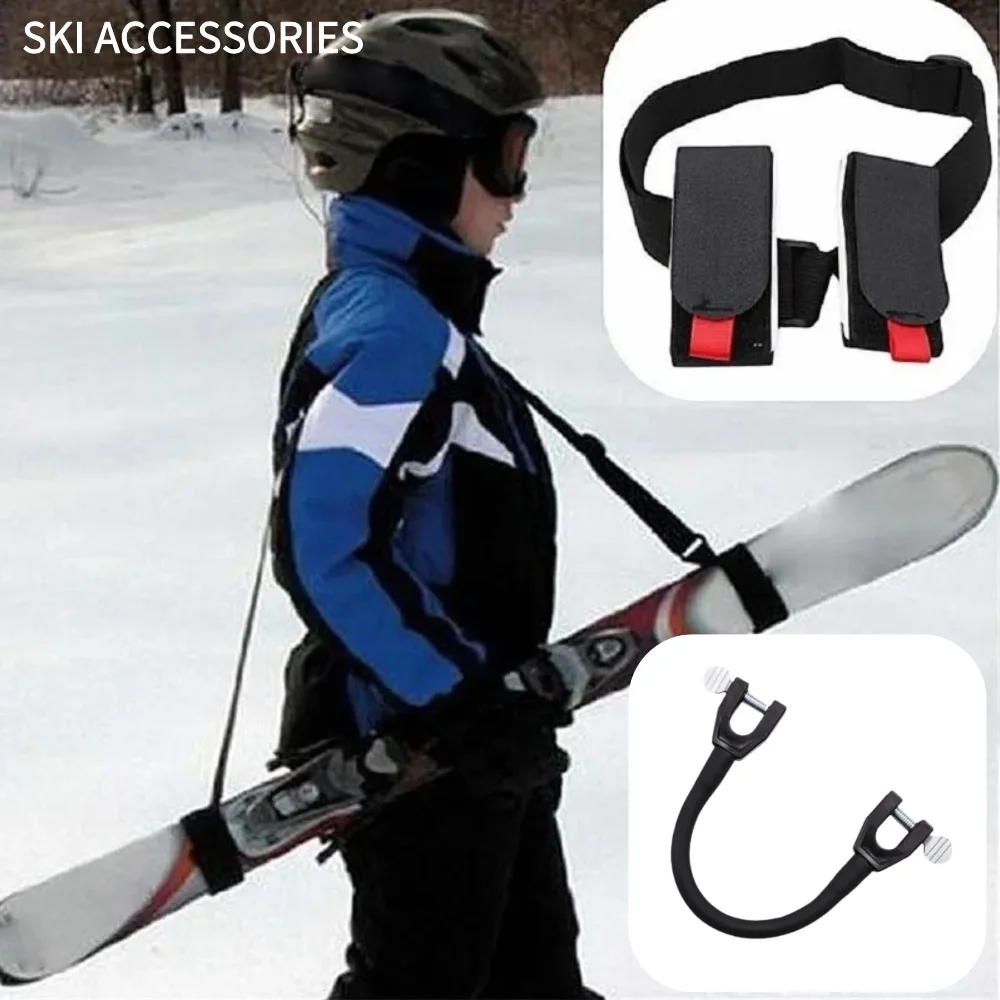 1Set Outdoor Ski Fixed Strap Hand-held Double Board Ski Strap Snowboard Shoulder Straps Adult Sled Shoulder Straps Ski Accessory