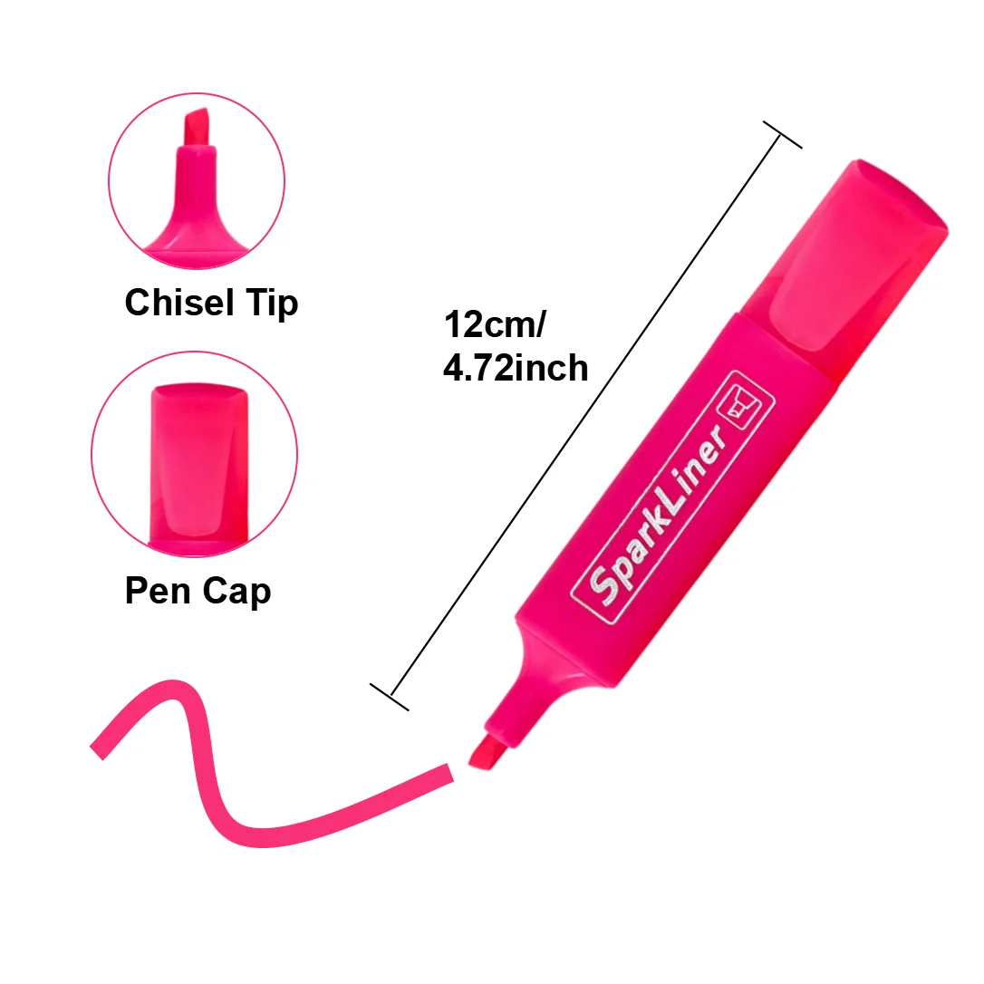 6pcs slanted-head fluorescent pen, flat style, key marking pen, student painting, graffiti, colored pen