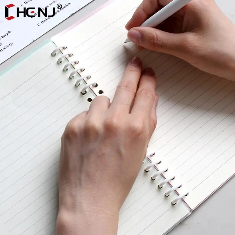 Plastic Binder Strip 30 Holes Loose-leaf Binding Ring Spring Spiral RingsFor A4 Paper Notebook Stationery Office Supplies