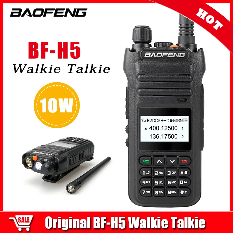 BAOFENG BF-H5 Two Way Radio 10W High Power Dual Band Walkie Talkie Long Range Handheld Transceiver BF-8000D Portable Radios