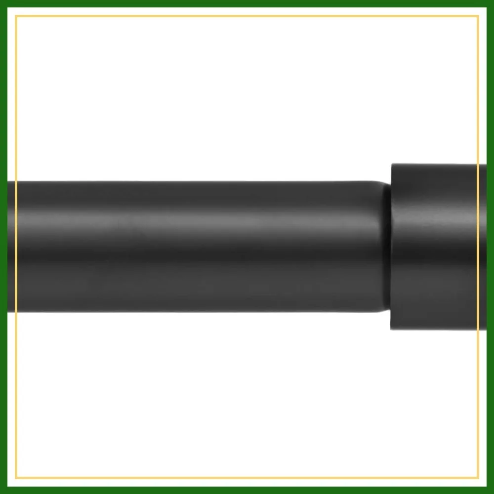 

Telescoping Curtain Rod 120-240 Inch, 1 Inch Diameter, 5 Sections, Black Finish, End Caps